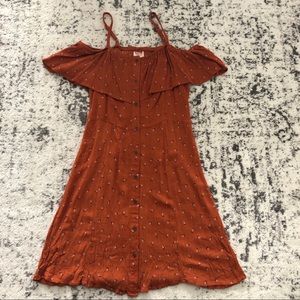 Burnt Orange off the shoulder dress from Target!